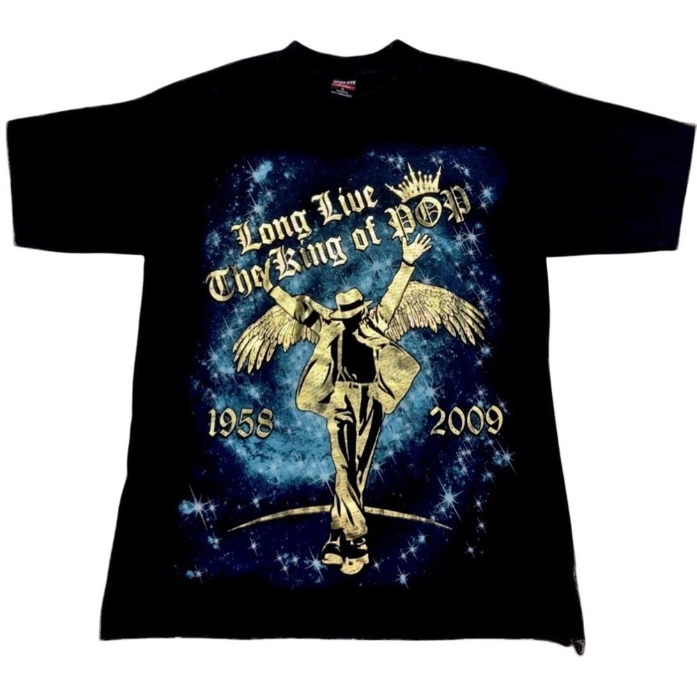 Michael Jackson King of Pop Memorial T-Shirt Black XL Hoss Tee 1958-2009 Angel